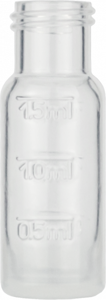 Screw neck vial, N 9, 11.6x32.0 mm, 1.5 mL, flat bottom, PP tr.