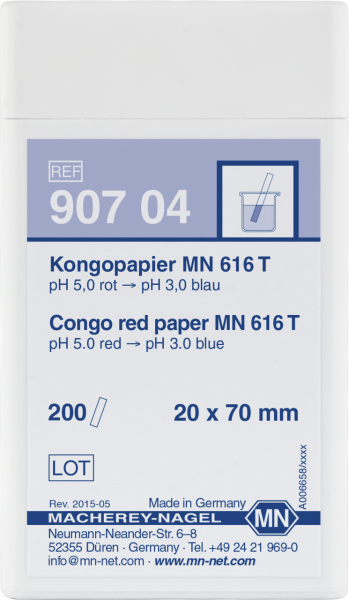 Qualitative pH test paper Congo paper MN 616 T, pH: 5.0–3.0