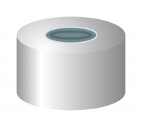 Crimp closure, N 13, alu., center hole, Butyl dark gray/PTFE gray, 2.0 mm Crimp closure, N 13, alu., center hole, Butyl dark gray/PTFE gray, 2.0 mm