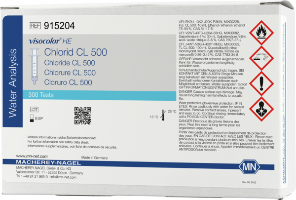 Titrimetric test kit VISOCOLOR HE Chloride CL 500, refill pack