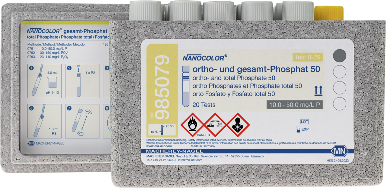 Tube test NANOCOLOR ortho and totalPhosphate 50, MACHEREYNAGEL, MN