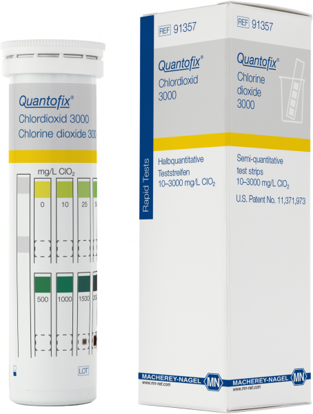 Semi-quantitative test strips QUANTOFIX Chlorine dioxide 3000