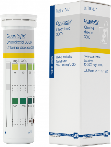 Halbquantitative Teststreifen QUANTOFIX Chlordioxid 3000, MN