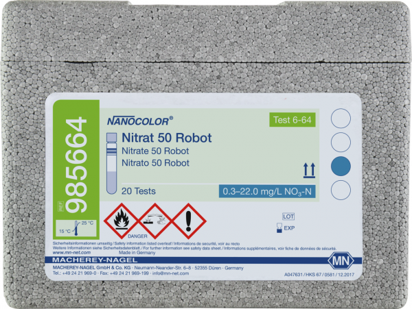 Tube test NANOCOLOR Robot Nitrate 50