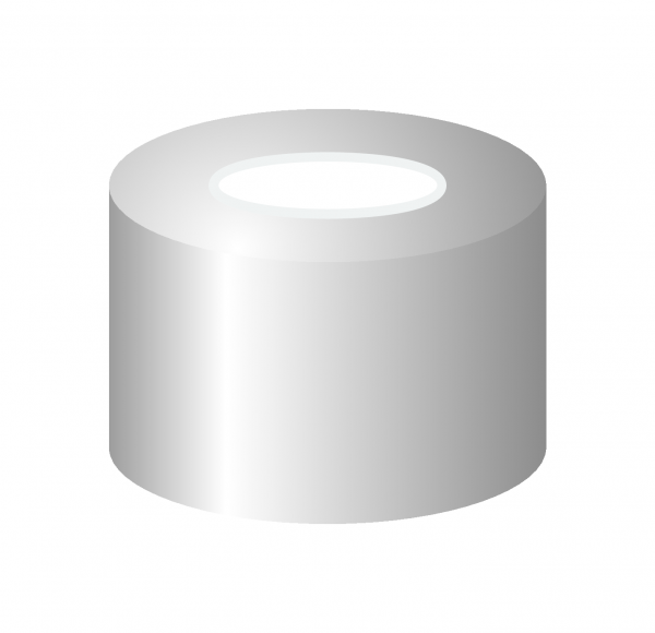 Crimp closure, N 8, alu., center hole, Silicone white/PTFE red, 1.0 mm