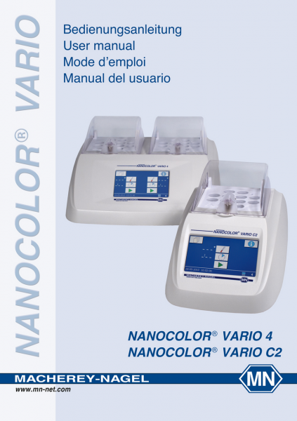 Manual for heating block NANOCOLOR VARIO C2 and VARIO 4