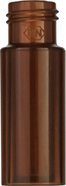 Screw neck vial, N 9, 11.6x32.0 mm, PP amber,w. integr. 0.2 mL con. glass insert