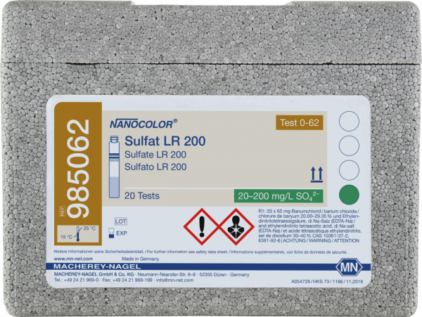 Tube test NANOCOLOR Sulfate LR 200