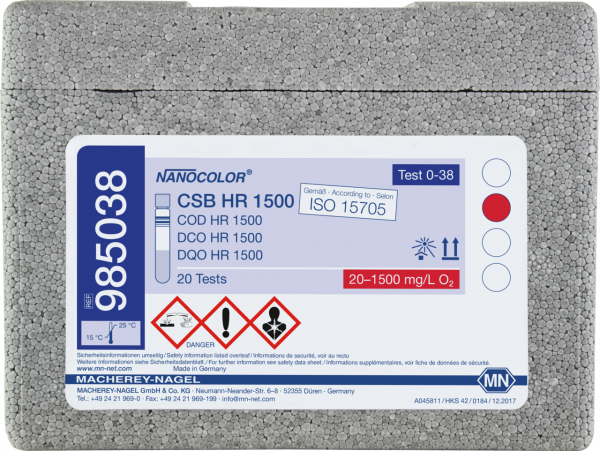Tube test NANOCOLOR COD HR 1500