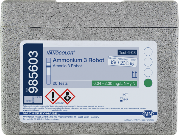 Tube test NANOCOLOR Ammonium 3 Robot