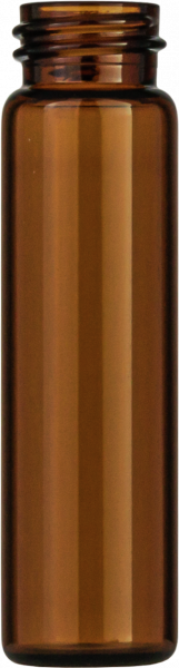 Screw neck vial, N 15, 16.6x61.0 mm, 8.0 mL, flat bottom, amber