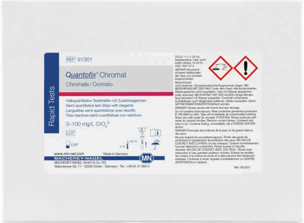 Semi-quantitative test strips QUANTOFIX Chromate