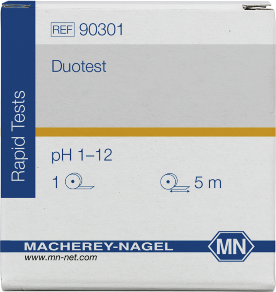 pH test paper Duotest pH 1–12, with two indicator zones