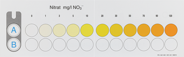Color comparison chart for VISOCOLOR ECO Nitrate
