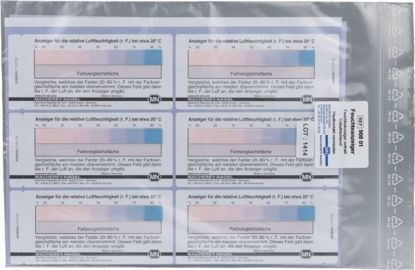 Semi-quantitative moisture indicator 20–80 % r. h., self-adhesive labels