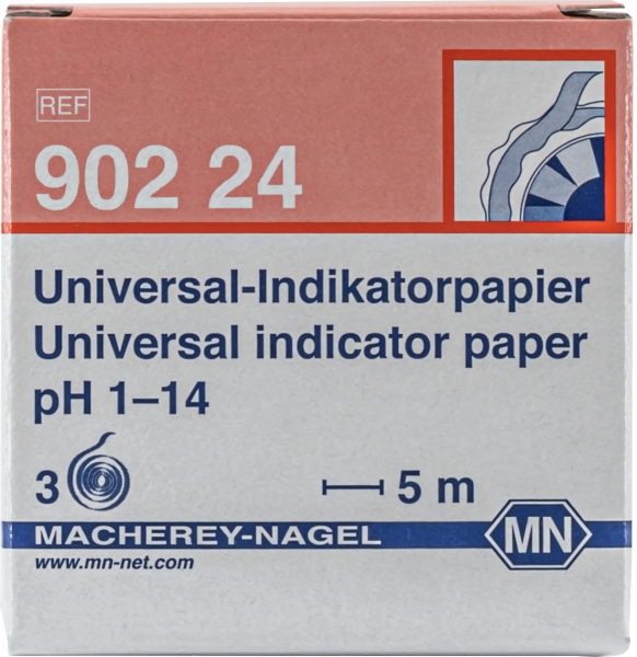 Universal indicator paper pH 1–14, reel, refill pack