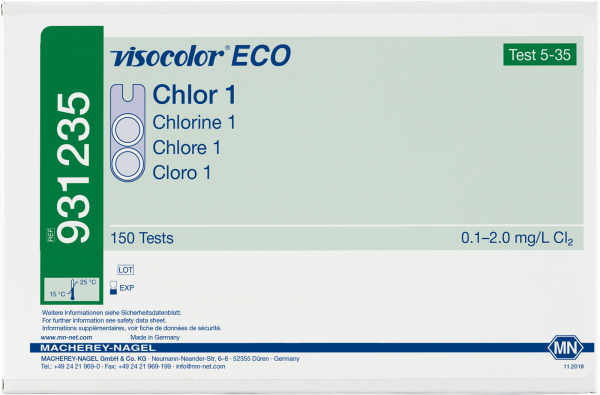 Colorimetric test kit VISOCOLOR ECO Chlorine 1, free and total, refill pack