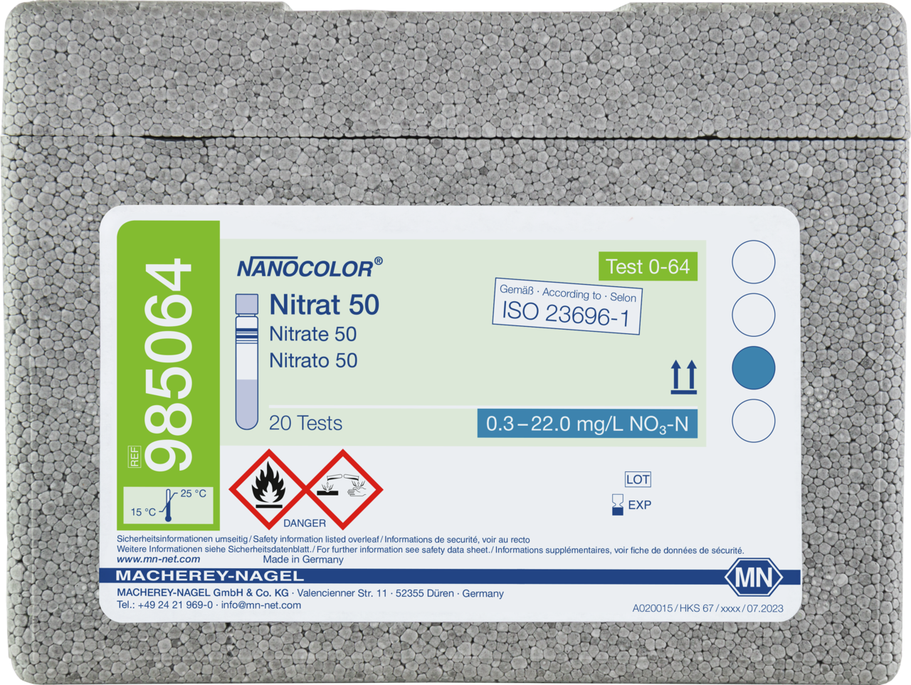 Tube test NANOCOLOR Nitrate 50, MACHEREY-NAGEL, MN