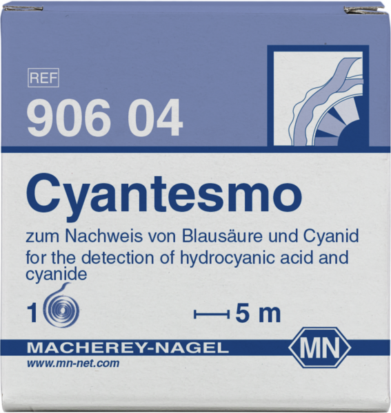 Qualitative test paper Cyantesmo for Cyanide: 0.2 mg/L HCN