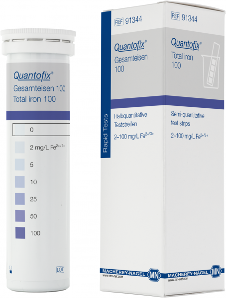 Semi-quantitative test strips QUANTOFIX Total iron 100