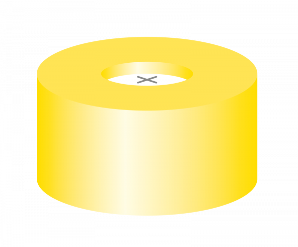 Snap ring closure, N 11, PE(hard),yw.,c. hole,Sil. w./PTFE blue,cross-slit,1.0mm