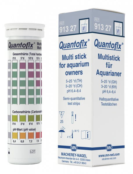 Semi-quantitative test strips QUANTOFIX Multistick for aquarium owners 25 tests