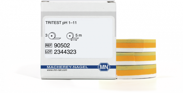 pH test paper Tritest pH 1–11, with three indicator zones, refill pack