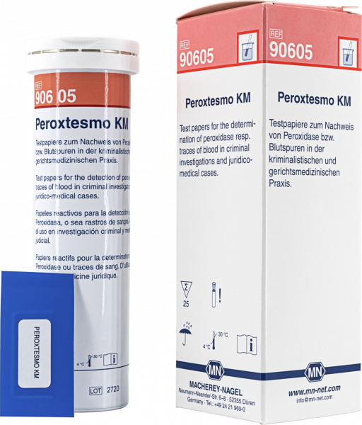 Qualitative test paper Peroxtesmo KM for Blood traces (peroxidase)