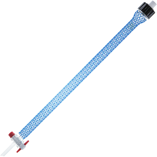 Flash chromatography column, glass,complete with adaptor,450 mm L,40 mm ID,empty