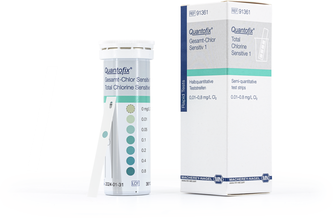Semi-quantitative test strips QUANTOFIX Total Chlorine Sensitive 1, MN