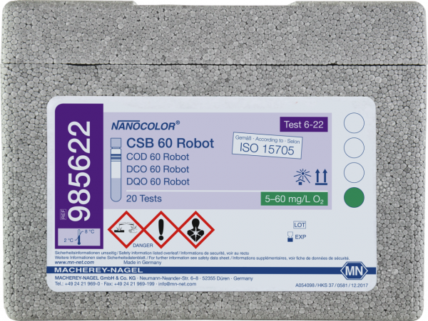 Tube test NANOCOLOR Robot COD 60