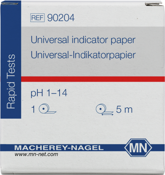 Universal indicator paper pH 1–14, reel