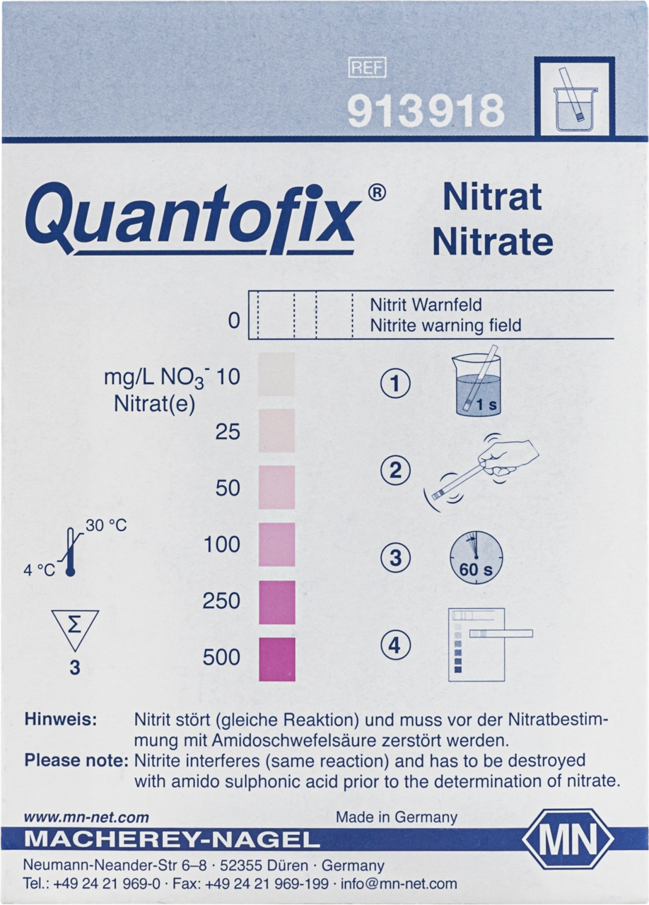 Semi-quantitative test strips QUANTOFIX Nitrate, test sets, MN