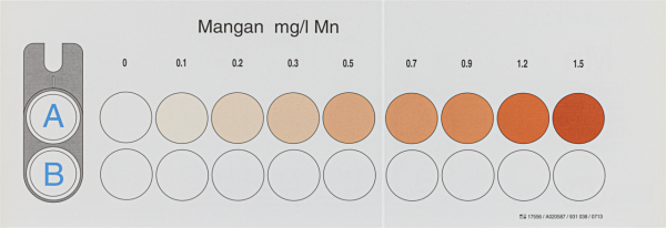 Color comparison chart for VISOCOLOR ECO Manganese