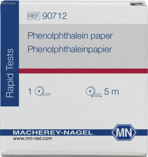 Qualitative pH test paper Phenolphthalein paper, pH: 8.3–10.0