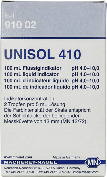 Colorimetric reagents UNISOL 410 for pH 4−10