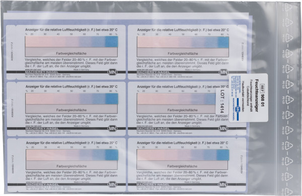 Semi-quantitative moisture indicator 20–80 % r. h., self-adhesive labels