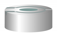 Crimp closure, N 20, alu.,pressure rel., center hole,Butyl gray/PTFE gray,3.0mm Crimp closure, N 20, alu.,pressure rel., center hole,Butyl gray/PTFE gray,3.0mm
