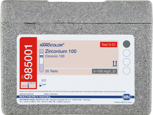 Tube test NANOCOLOR Zirconium 100
