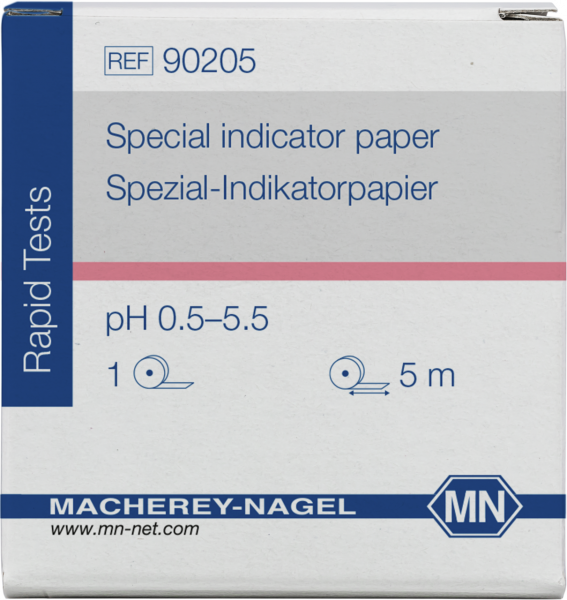 Special indicator paper pH 0.5–5.5, reel