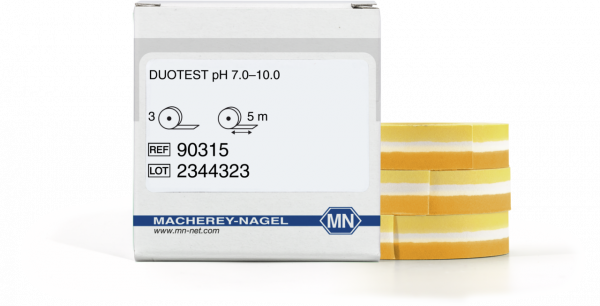 pH test paper Duotest pH 7.0–10.0, with two indicator zones, refill pack