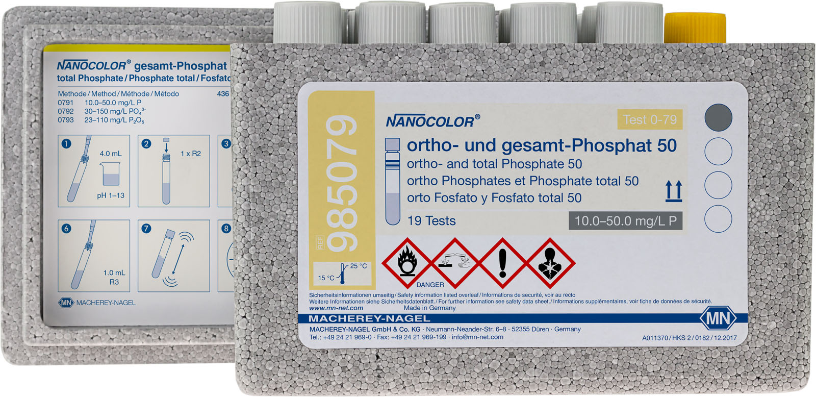 Tube test NANOCOLOR ortho and totalPhosphate 50, MACHEREYNAGEL, MN