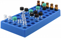 Vial rack, max. diameter 15 mm, 50 pos., stackable (if empty) Vial rack, max. diameter 15 mm, 50 pos., stackable (if empty)