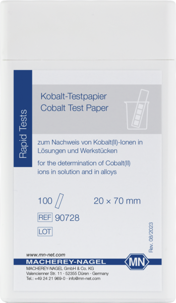 Qualitative Cobalt test paper for Cobalt: 25 mg/L Co²⁺