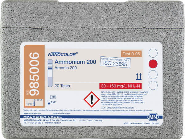 Tube test NANOCOLOR Ammonium 200