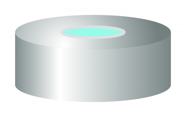 Crimp closure, N 20, metal(magn.),center hole,Silic. blue.tr./PTFE colorl.,3.0mm