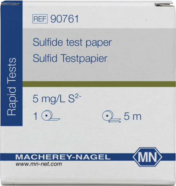 Qualitative Sulfide test paper for Sulfide: 5 mg/L S²⁻