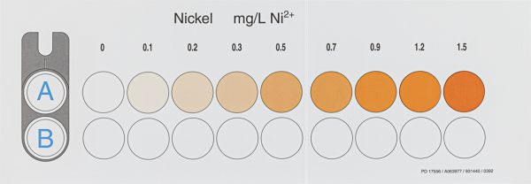 Color comparison chart for VISOCOLOR ECO Nickel