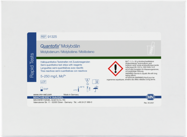 Semi-quantitative test strips QUANTOFIX Molybdenum