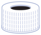 Screw closure, N 24, polypropylene, white, center hole, no liner
